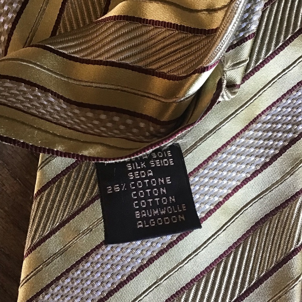 NEW Ermenegildo Zegna Silk Blend Olive Green Brown Classic Necktie, Italy - Picture 4 of 5